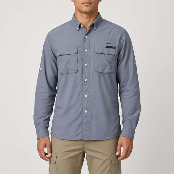 ExOfficio Other - ExOfficio Men's L Slate Blue Long Sleeve Travel Fishing Shirt Vented Back Nylon